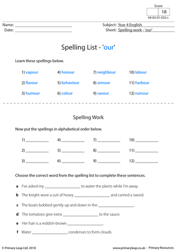 ks2 english worksheet spellings our teaching resources