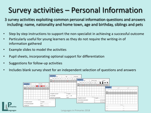 KS2 French Speaking-Listening - pack of 4 surveys