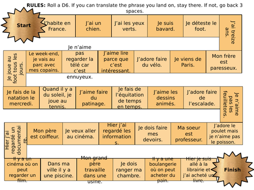 Year 8 Revision board game