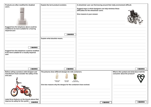 GCSE PRODUCT DESIGN EXAM QUESTION CHALLENGE GRID