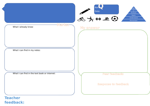 PE GCSE and A Level Question builder and peer feedback