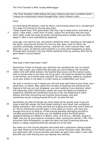 AQA GCSE English Language Paper 1 Mock: The Time Traveller's Wife