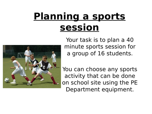JSLA / BTECH - How to plan a sports session