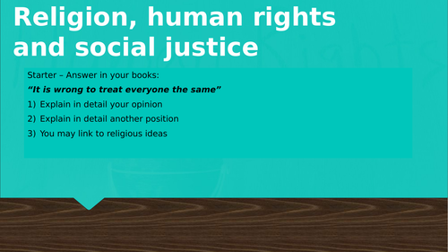 AQA 9-1 RS GCSE Theme F: Religion human rights and social justice: Human rights