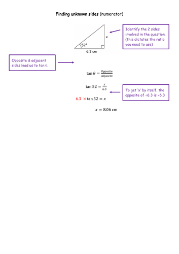 Trigonometry - Finding unknown sides