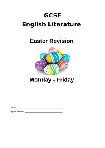 AQA Literature revision booklet