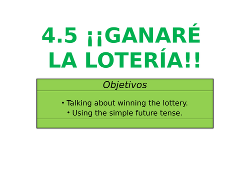Mira 3 - Unit 4.5 Ganare la loteria