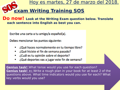 KS3/4 - Writing Exam Training SOS for Struggling Students (for GCSE - Edexcel/AQA)