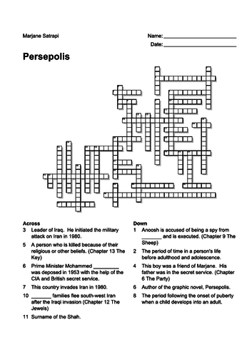 Persepolis - Crossword