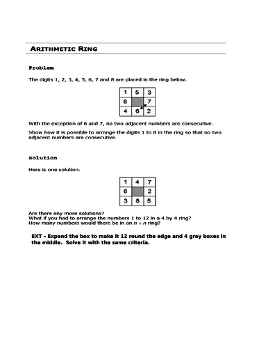 Maths puzzles