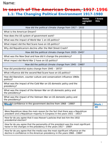 The changing political  environment, 1917-1980