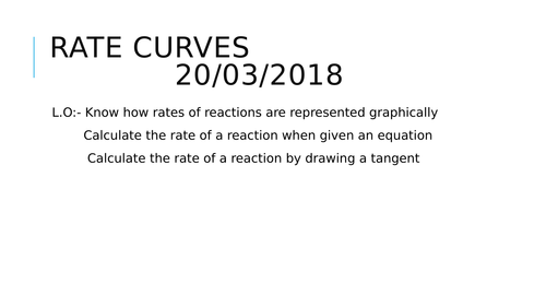 Working out rates of reaction