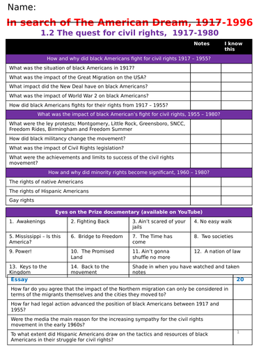 The quest for civil rights, 1917-1980