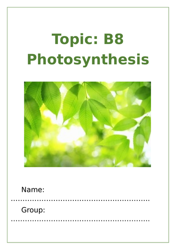 Photosynthesis booklet