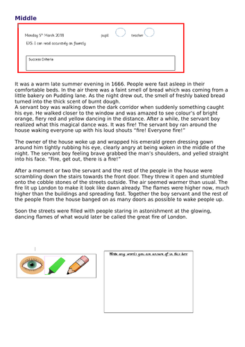 Great fire of London reading comprehension