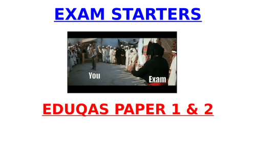 EDUQAS Paper 1 & 2 - Exam themed lesson starters all questions (GCSE English Language exam revision)