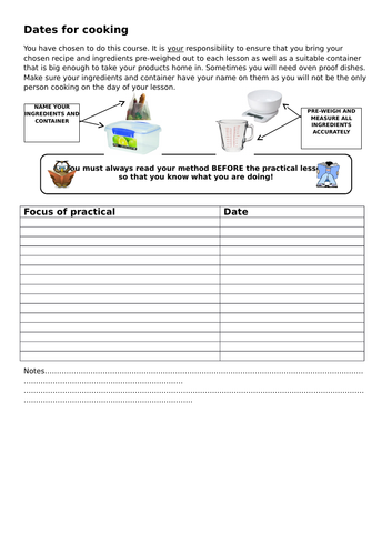 Complete Whole Year Plan for Food Technology Lessons based on Jamie's Home Cooking Skills