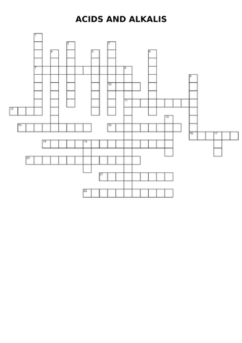 Acids and alkalis review crossword