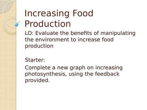 Increasing food production