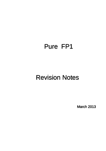 Maths A-Level: FP1 Revision Notes