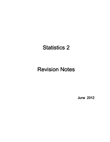 Maths A-Level: S2 Revision Notes