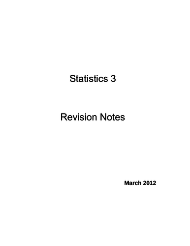 Maths A-Level: S3 Revision Notes