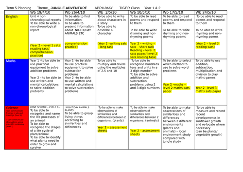 Jungle planning Year 2