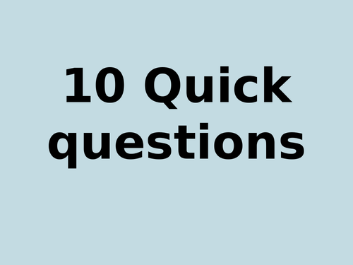 10 Quick Questions - note values