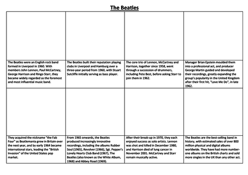 The Beatles Comic Strip and Storyboard