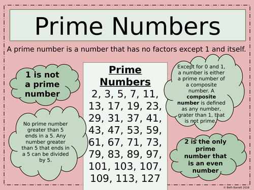 Mathematics Poster - Prime Numbers - Ideal for KS2, KS3  and KS4