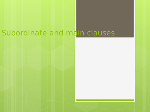 subordinate and main clauses