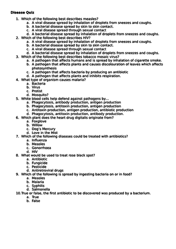 Diseases quiz