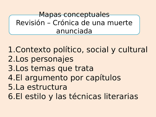 Crónica de una Muerte Anunciada - mind map revision