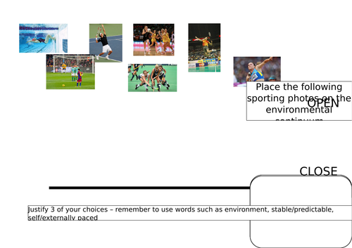 OCR GCSE PE Classification of Skill Worksheets x2 (environmental and difficulty skill continua)