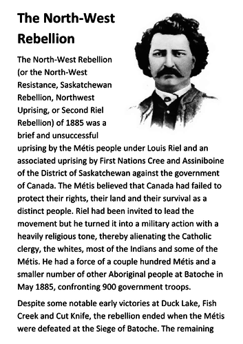 The North-West Rebellion Handout