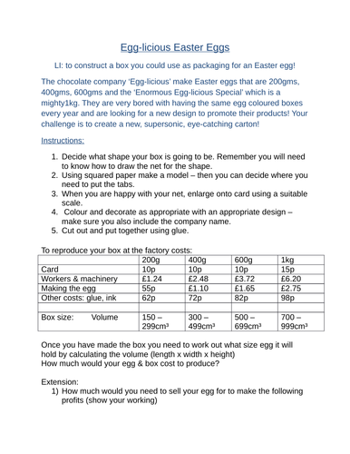 Year 5 /6 Egg-licious Easter Boxes