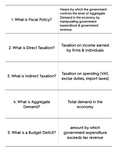 Fiscal Policy Flashcards