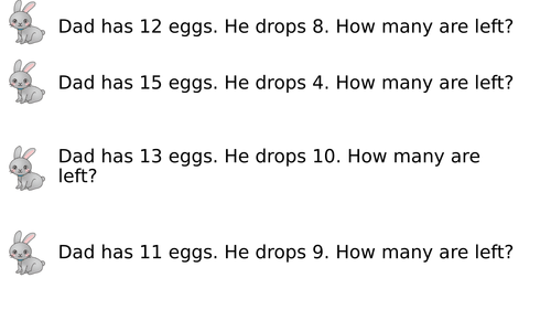 Easter subtraction Reception Year 1