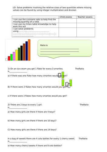 Year 6- Ratio using Cuisenaire Rods