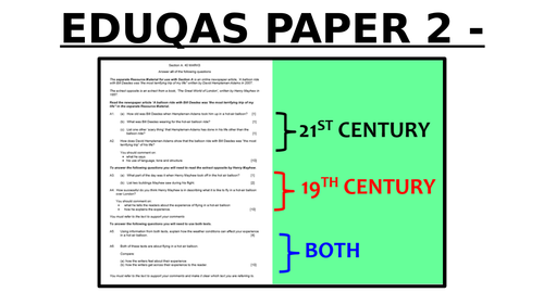 Mock Paper 2 reading exam revision PowerPoint (+3 other revisions ppts) EDUQAS GCSE English Language