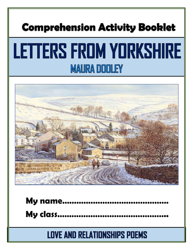 Letters from Yorkshire - Maura Dooley - Comprehension Activities Booklet!