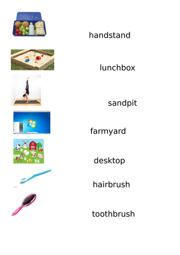 Year R 2 syllable word matching