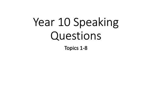 GCSE Speaking Questions