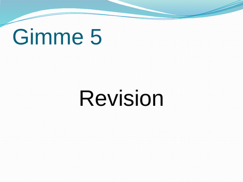 Gimme 5 Revision Game GCSE Business Studies