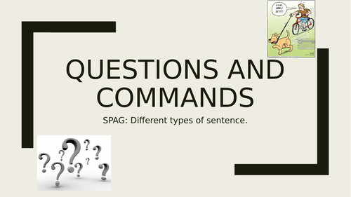 Questions and Commands Presentation and Worksheets