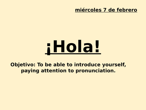 Year 7 Spanish Phonics and Greetings