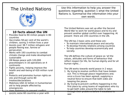 critical thinking questions about the united nations