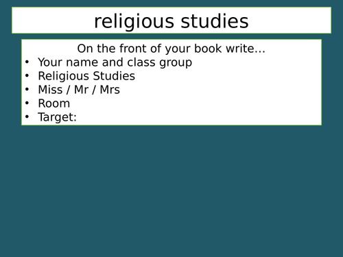 Christian Values. First lesson of the year.