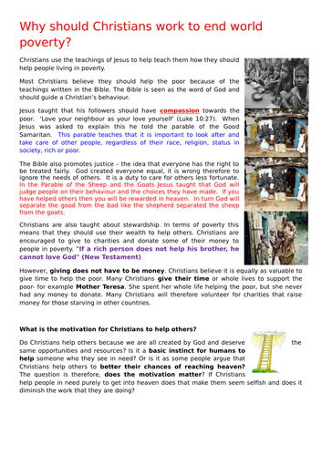 Why should Christians work to end world poverty?