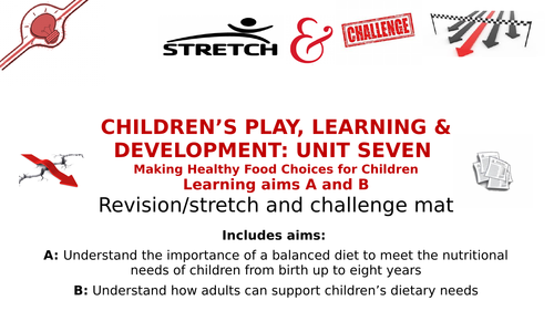 Btec First CPLD: Unit Seven: Making Healthy Food Choices for Children: Stretch & Challenge mat